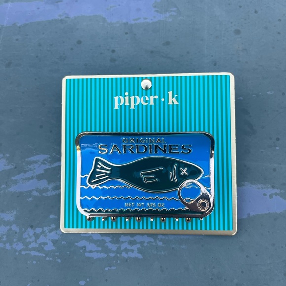 Piper K Accessories - Piper K Blue Sardines Can Metal Hair Claw Clip